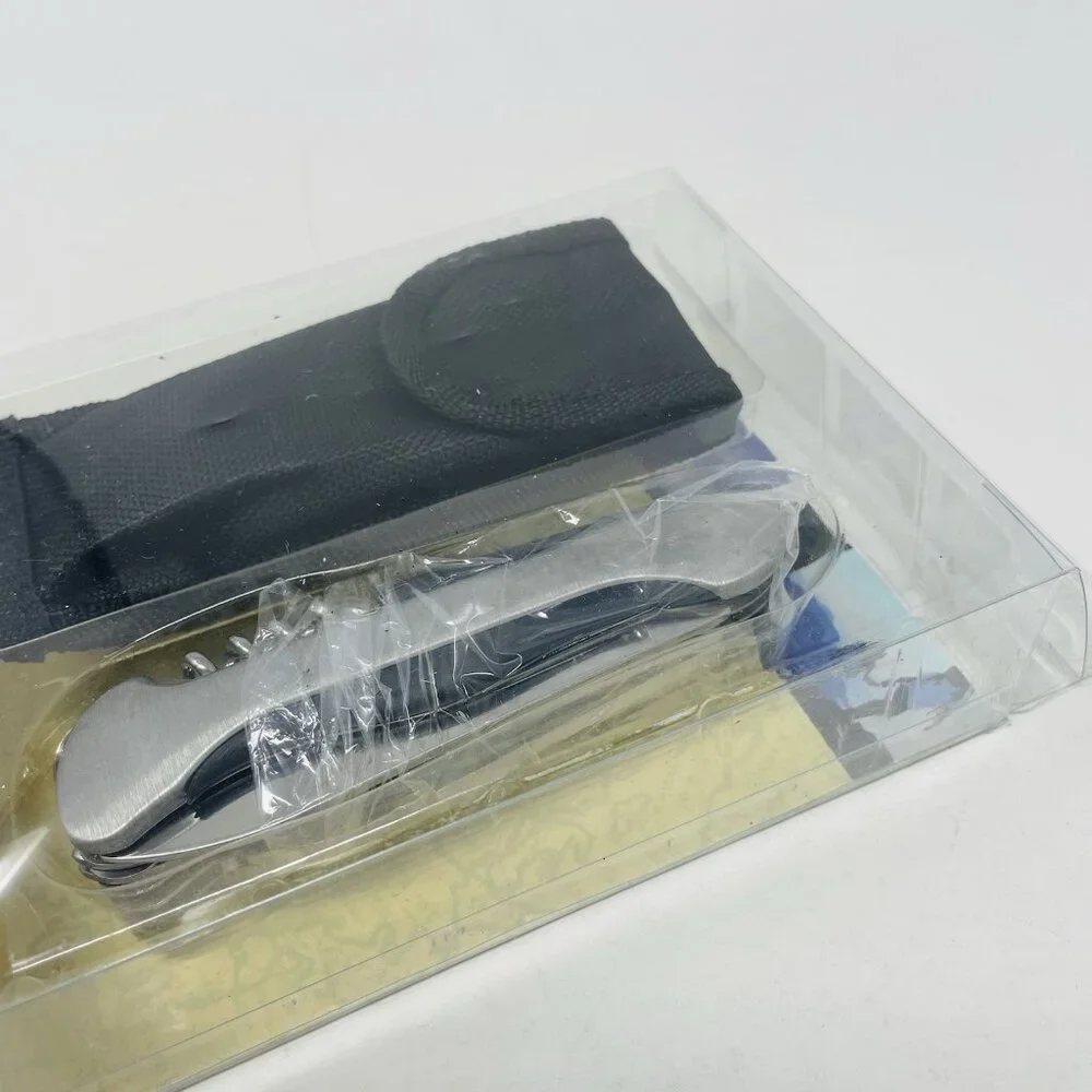 Traveler 12 Function Chrome Utility Knife in Stainless‎ Steel & Nylon Belt Pouch